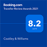 Booking.com-Traveller-Review-Award-2021-C&W Booking.com Traveller Review Award 2021 for Coakley & Williams